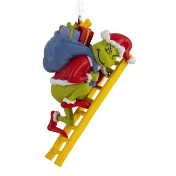 BRAND NEW Christmas Ornament The Grinch Stole Christmas! Grinch on Ladder 1 Coun - Picture 1 of 7